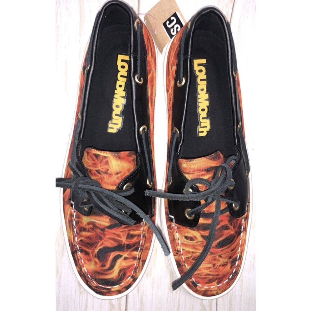 Loudmouth After PGA Golf Shoes Sailor Flames Boat Lace Up Mens 12 Fast Ship NEW - Picture 6 of 12